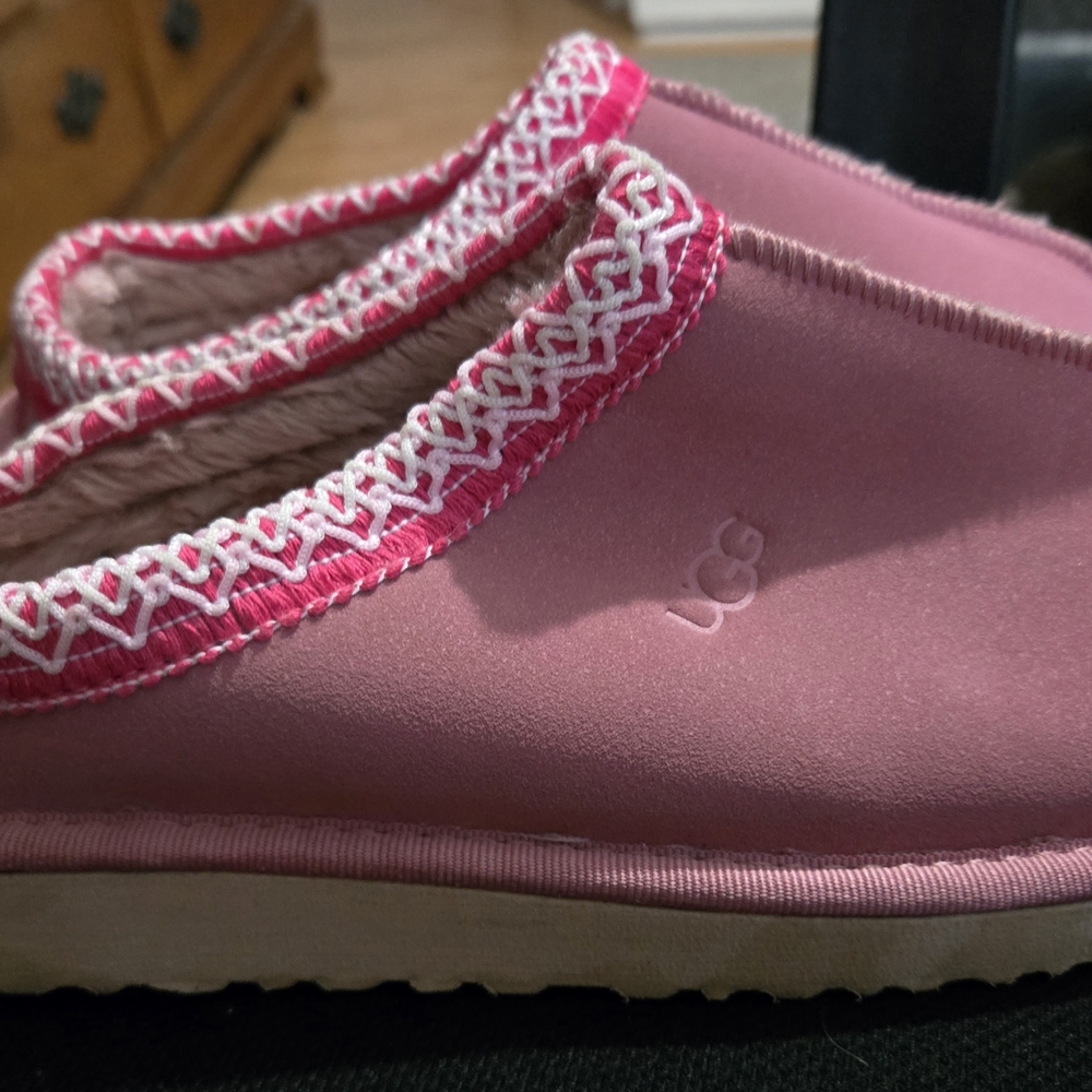 UGG Pink Cozy Slippers with Nordic Trim